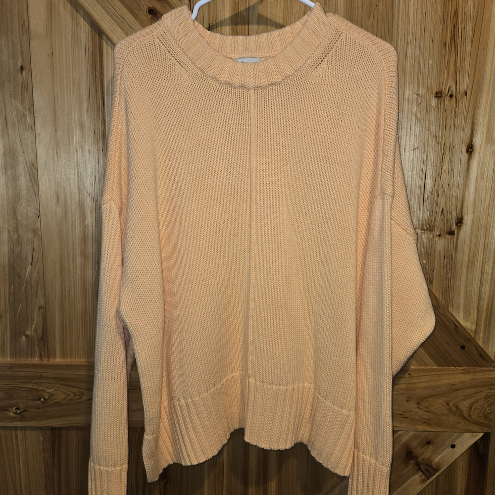 A New Day Light Orange Knit Women's Sweater Xxl